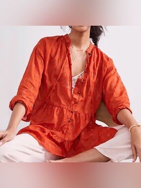 Anthropologie Pilcro Tiered Tunic Blouse